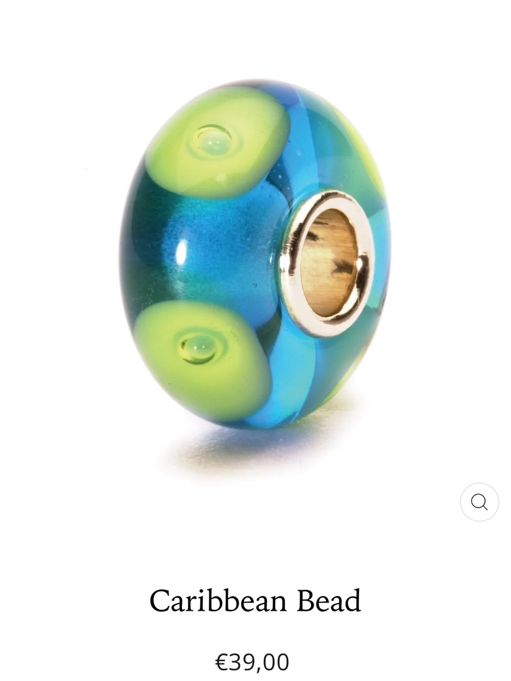 Trollbeads Caribbean Glass Bead Charm - Blue & Green